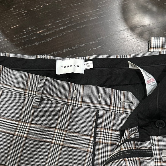 Topman Checkered Pants in Black and Brown 34/32 - Picture 1 of 1